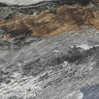 Piper Looms Chantille Abstract ACN2054 Gray Machine Washable Area Rug Swatch Image