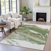 Piper Looms Chantille Abstract ACN2054 Green Machine Washable Area Rug Lifestyle Image Feature