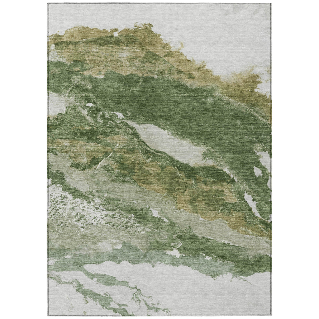 Piper Looms Chantille Abstract ACN2054 Green Machine Washable Area Rug main image