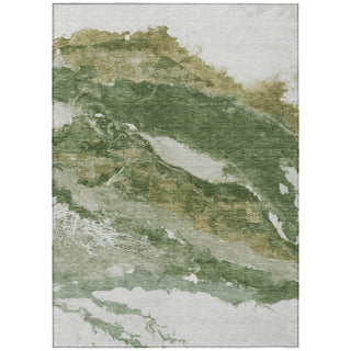 Piper Looms Chantille Abstract ACN2054 Green Machine Washable Area Rug main image