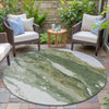 Piper Looms Chantille Abstract ACN2054 Green Machine Washable Area Rug Round Outdoor Lifestyle Image Feature