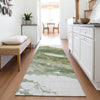 Piper Looms Chantille Abstract ACN2054 Green Machine Washable Area Rug Runner Lifestyle Image Feature