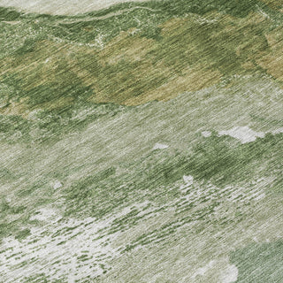 Piper Looms Chantille Abstract ACN2054 Green Machine Washable Area Rug Swatch Image