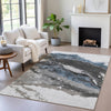 Piper Looms Chantille Abstract ACN2054 Pewter Machine Washable Area Rug Lifestyle Image Feature