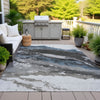 Piper Looms Chantille Abstract ACN2054 Pewter Machine Washable Area Rug Outdoor Lifestyle Image Feature