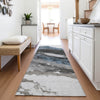 Piper Looms Chantille Abstract ACN2054 Pewter Machine Washable Area Rug Runner Lifestyle Image Feature