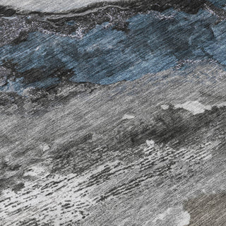 Piper Looms Chantille Abstract ACN2054 Pewter Machine Washable Area Rug Swatch Image