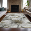 Piper Looms Chantille Floral ACN2055 Silver Machine Washable Area Rug Lifestyle Image Feature