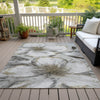 Piper Looms Chantille Floral ACN2055 Silver Machine Washable Area Rug Outdoor Lifestyle Image Feature