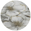 Piper Looms Chantille Floral ACN2055 Silver Machine Washable Area Rug Round Main Image
