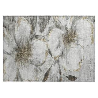 Piper Looms Chantille Floral ACN2055 Silver Machine Washable Area Rug Scatter Main Image