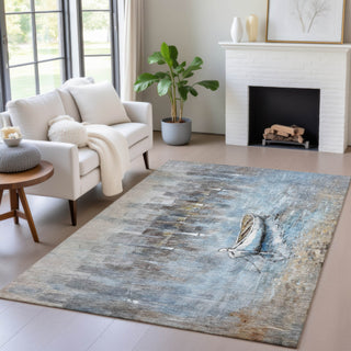 Piper Looms Chantille Nautical ACN2056 Blue Machine Washable Area Rug Lifestyle Image Feature