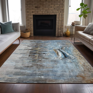Piper Looms Chantille Nautical ACN2056 Blue Machine Washable Area Rug Lifestyle Image Feature