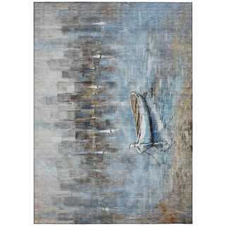 Piper Looms Chantille Nautical ACN2056 Blue Machine Washable Area Rug main image