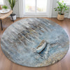 Piper Looms Chantille Nautical ACN2056 Blue Machine Washable Area Rug Round Lifestyle Image Feature