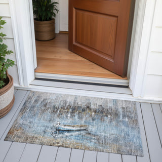 Piper Looms Chantille Nautical ACN2056 Blue Machine Washable Area Rug Scatter Outdoor Lifestyle Image Feature