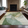 Piper Looms Chantille Abstract ACN2057 Aloe Machine Washable Area Rug Lifestyle Image Feature