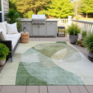 Piper Looms Chantille Abstract ACN2057 Aloe Machine Washable Area Rug Outdoor Lifestyle Image Feature