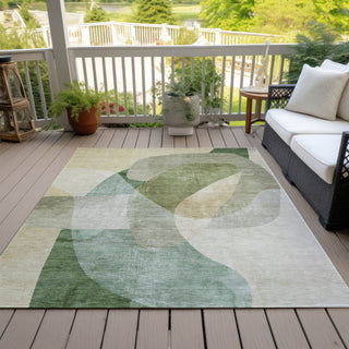 Piper Looms Chantille Abstract ACN2057 Aloe Machine Washable Area Rug Outdoor Lifestyle Image Feature
