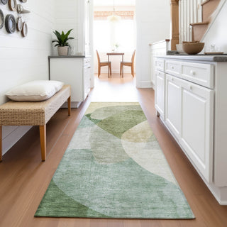 Piper Looms Chantille Abstract ACN2057 Aloe Machine Washable Area Rug Runner Lifestyle Image Feature
