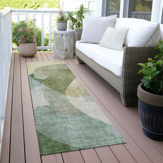 Piper Looms Chantille Abstract ACN2057 Aloe Machine Washable Area Rug Runner Outdoor Lifestyle Image Feature