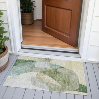 Piper Looms Chantille Abstract ACN2057 Aloe Machine Washable Area Rug Scatter Outdoor Lifestyle Image Feature