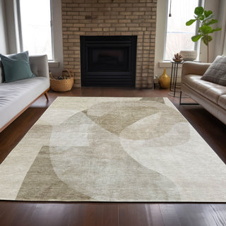 Piper Looms Chantille Abstract ACN2057 Beige Machine Washable Area Rug Lifestyle Image Feature