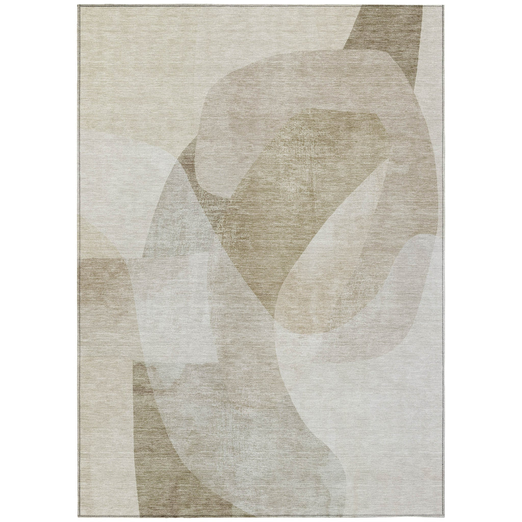 Piper Looms Chantille Abstract ACN2057 Beige Machine Washable Area Rug main image