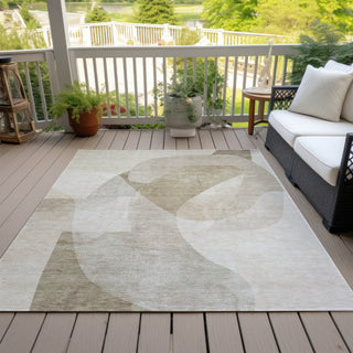 Piper Looms Chantille Abstract ACN2057 Beige Machine Washable Area Rug Outdoor Lifestyle Image Feature