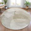 Piper Looms Chantille Abstract ACN2057 Beige Machine Washable Area Rug Round Lifestyle Image Feature