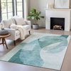 Piper Looms Chantille Abstract ACN2057 Teal Machine Washable Area Rug Lifestyle Image Feature