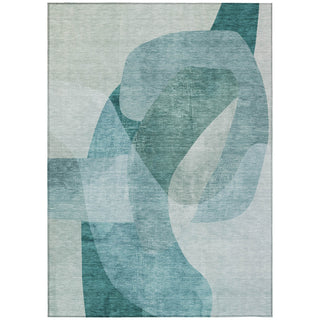 Piper Looms Chantille Abstract ACN2057 Teal Machine Washable Area Rug main image