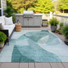 Piper Looms Chantille Abstract ACN2057 Teal Machine Washable Area Rug Outdoor Lifestyle Image Feature
