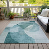 Piper Looms Chantille Abstract ACN2057 Teal Machine Washable Area Rug Outdoor Lifestyle Image Feature