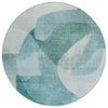 Piper Looms Chantille Abstract ACN2057 Teal Machine Washable Area Rug Round Main Image
