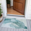 Piper Looms Chantille Abstract ACN2057 Teal Machine Washable Area Rug Scatter Outdoor Lifestyle Image Feature