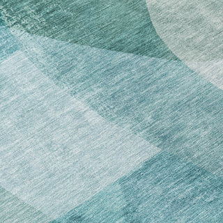 Piper Looms Chantille Abstract ACN2057 Teal Machine Washable Area Rug Swatch Image