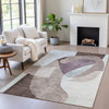 Piper Looms Chantille Abstract ACN2058 Brown Machine Washable Area Rug Lifestyle Image Feature