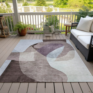 Piper Looms Chantille Abstract ACN2058 Brown Machine Washable Area Rug Outdoor Lifestyle Image Feature