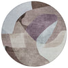 Piper Looms Chantille Abstract ACN2058 Brown Machine Washable Area Rug Round Main Image