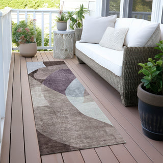 Piper Looms Chantille Abstract ACN2058 Brown Machine Washable Area Rug Runner Outdoor Lifestyle Image Feature