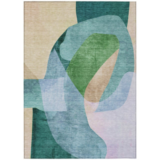 Piper Looms Chantille Abstract ACN2058 Green Machine Washable Area Rug main image
