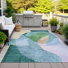 Piper Looms Chantille Abstract ACN2058 Green Machine Washable Area Rug Outdoor Lifestyle Image Feature