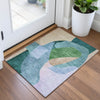 Piper Looms Chantille Abstract ACN2058 Green Machine Washable Area Rug Scatter Lifestyle Image Feature