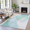 Piper Looms Chantille Abstract ACN2058 Seafoam Machine Washable Area Rug Lifestyle Image Feature