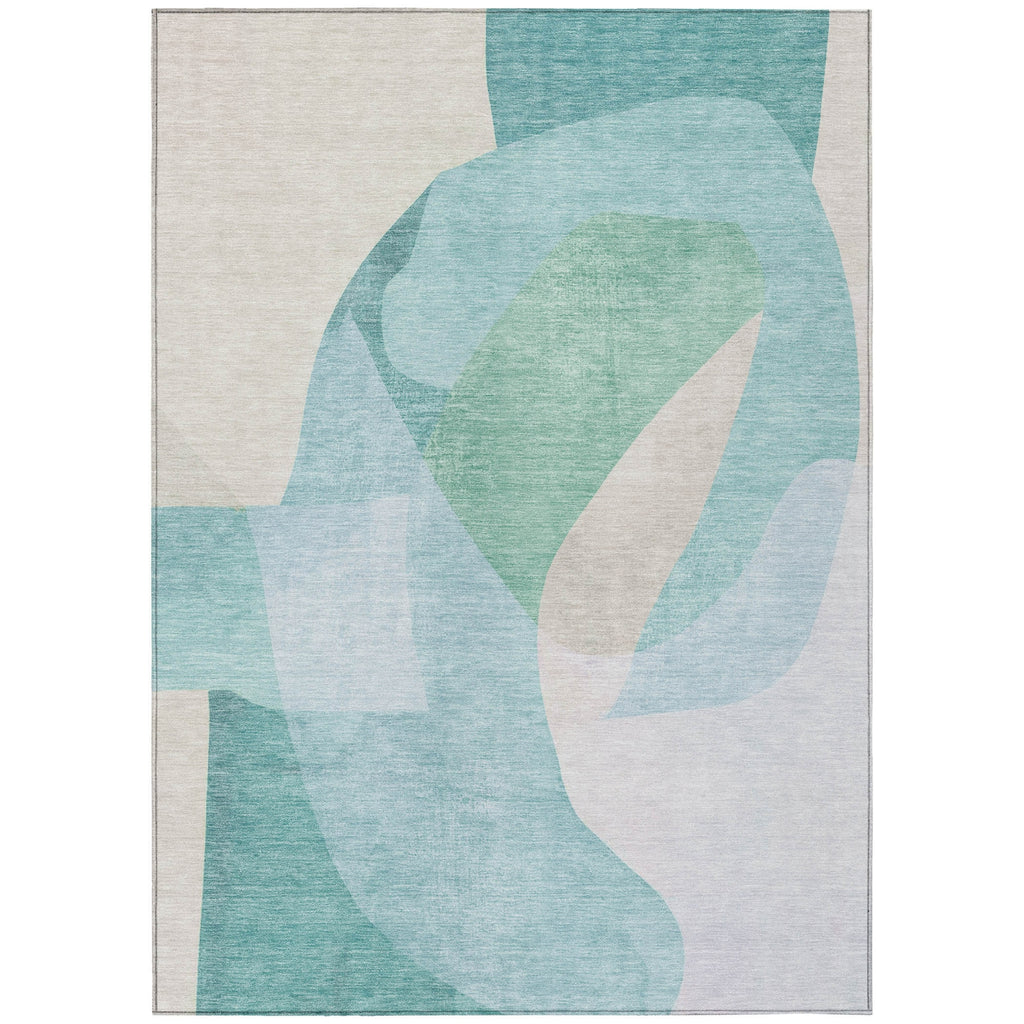 Piper Looms Chantille Abstract ACN2058 Seafoam Machine Washable Area Rug main image