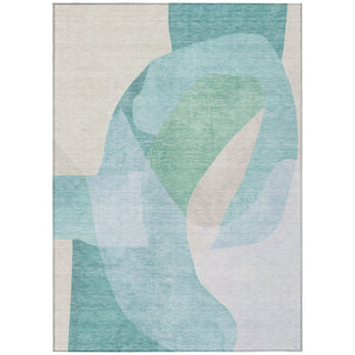 Piper Looms Chantille Abstract ACN2058 Seafoam Machine Washable Area Rug main image