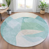 Piper Looms Chantille Abstract ACN2058 Seafoam Machine Washable Area Rug Round Lifestyle Image Feature