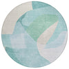 Piper Looms Chantille Abstract ACN2058 Seafoam Machine Washable Area Rug Round Main Image