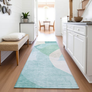 Piper Looms Chantille Abstract ACN2058 Seafoam Machine Washable Area Rug Runner Lifestyle Image Feature